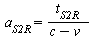 a[S2R] = `/`(`*`(t[S2R]), `*`(`+`(c, `-`(v))))