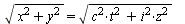 sqrt(`+`(`*`(`^`(x, 2)), `*`(`^`(y, 2)))) = sqrt(`+`(`*`(`^`(c, 2), `*`(`^`(t, 2))), `*`(`^`(i, 2), `*`(`^`(z, 2)))))