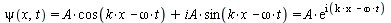 `and`(psi(x, t) = `+`(`*`(A, `*`(cos(`+`(`*`(k, `*`(x)), `-`(`*`(omega, `*`(t))))))), `*`(iA, `*`(sin(`+`(`*`(k, `*`(x)), `-`(`*`(omega, `*`(t)))))))), `+`(`*`(A, `*`(cos(`+`(`*`(k, `*`(x)), `-`(`*`(o...