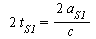`+`(`*`(2, `*`(t[S1]))) = `+`(`/`(`*`(2, `*`(a[S1])), `*`(c)))